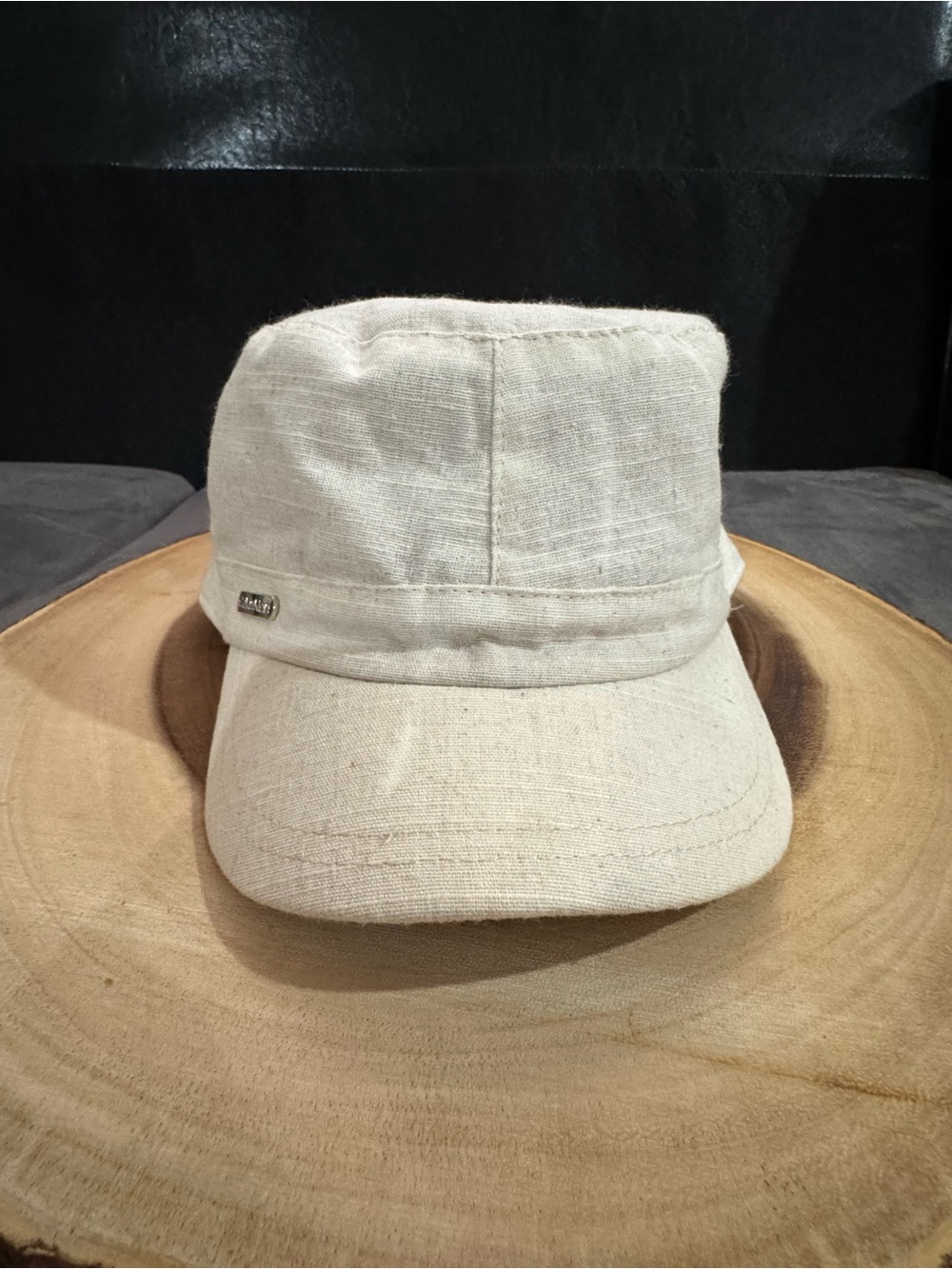 Calvin Klein Natural Beige Linen Military Cap